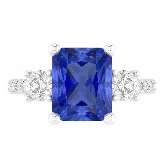 Natural Sapphire Ring 2.50ct - White Gold 14K