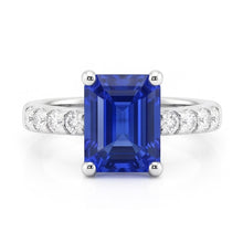 Natural Sapphire Ring 2.50ct - White Gold 14K