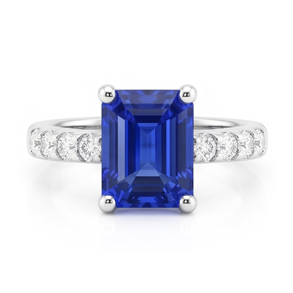 Natural Sapphire Ring 2.50ct - White Gold 14K