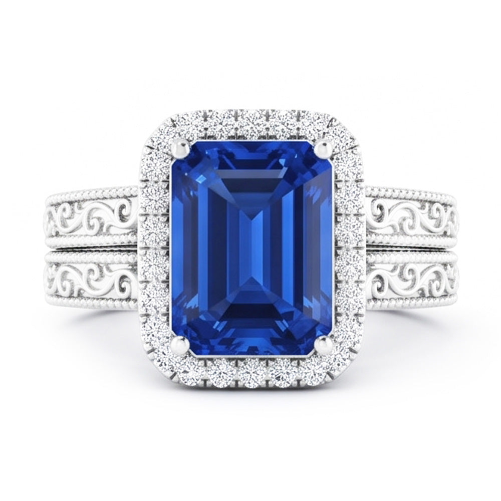 Natural Sapphire Ring 2.50ct - White Gold 14K