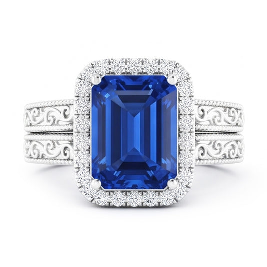 Natural Sapphire Ring 2.50ct - White Gold 14K