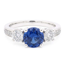 Natural Sapphire Ring 2.50ct - White Gold 14K