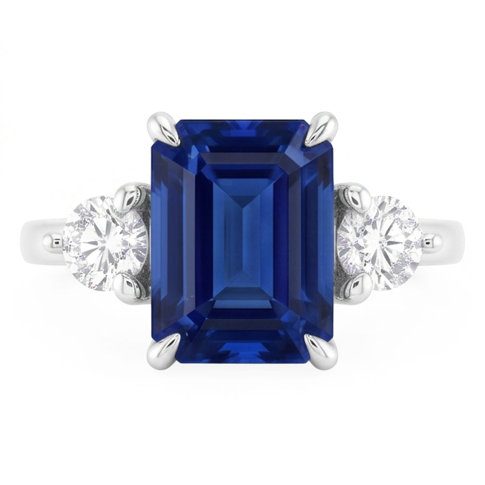 Natural Sapphire Ring 2.50ct - White Gold 14K