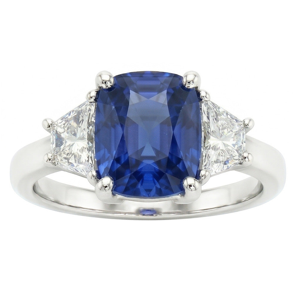 Natural Sapphire Ring 2.50ct - White Gold 14K