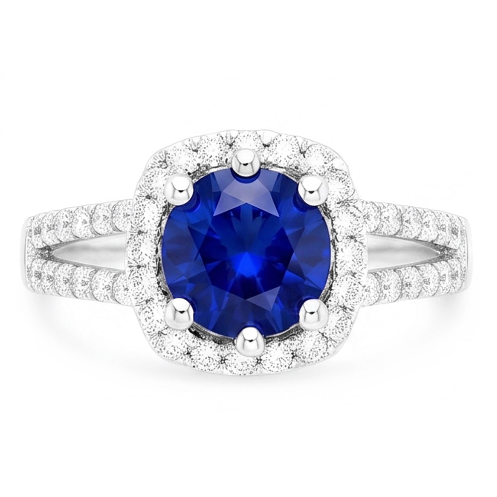Natural Sapphire Ring 2.50ct - White Gold 14K
