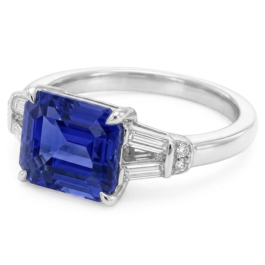 Natural Sapphire Ring 2.50ct - White Gold 14K