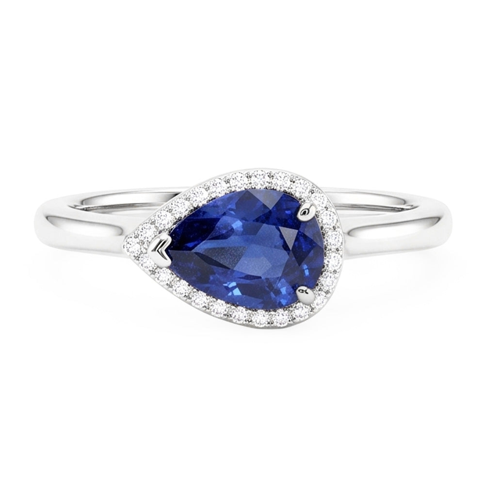 Natural Sapphire Ring 2.50ct - White Gold 14K