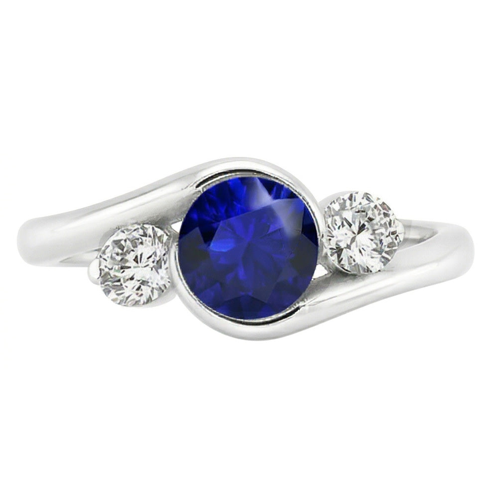 Natural Sapphire Ring 2.50ct - White Gold 14K