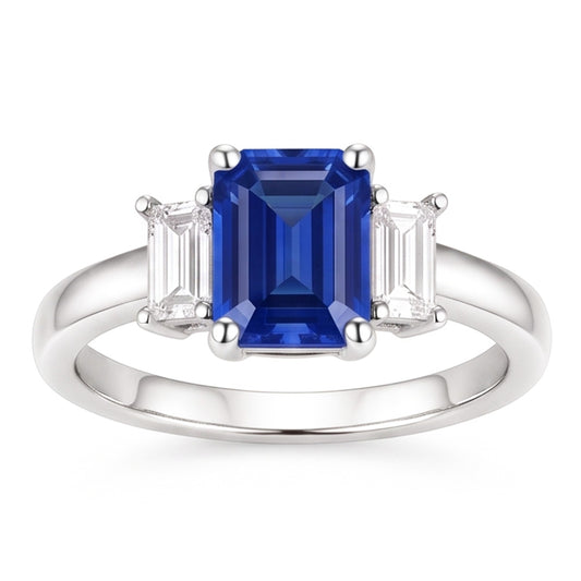 Natural Sapphire Ring 2.50ct - White Gold 14K
