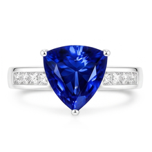 Natural Sapphire Ring 2.50ct - White Gold 14K