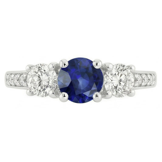 Natural Sapphire Ring 2.50ct - White Gold 14K