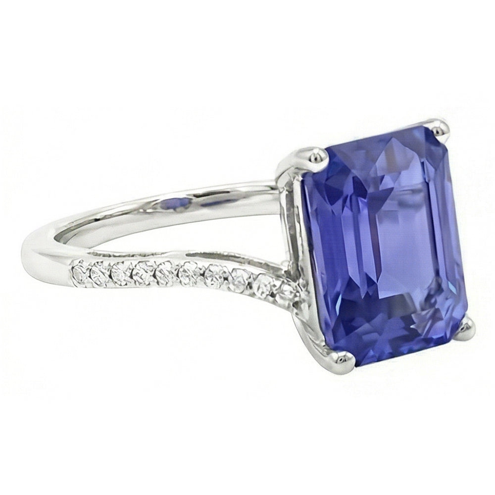 Natural Sapphire Ring 2.50ct - White Gold 14K
