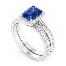 Natural Sapphire Ring 2.50ct - White Gold 14K