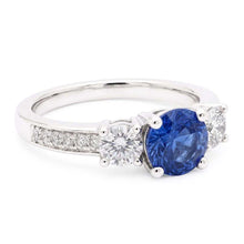 Natural Sapphire Ring 2.50ct - White Gold 14K