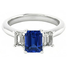 Natural Sapphire Ring 2.50ct - White Gold 14K