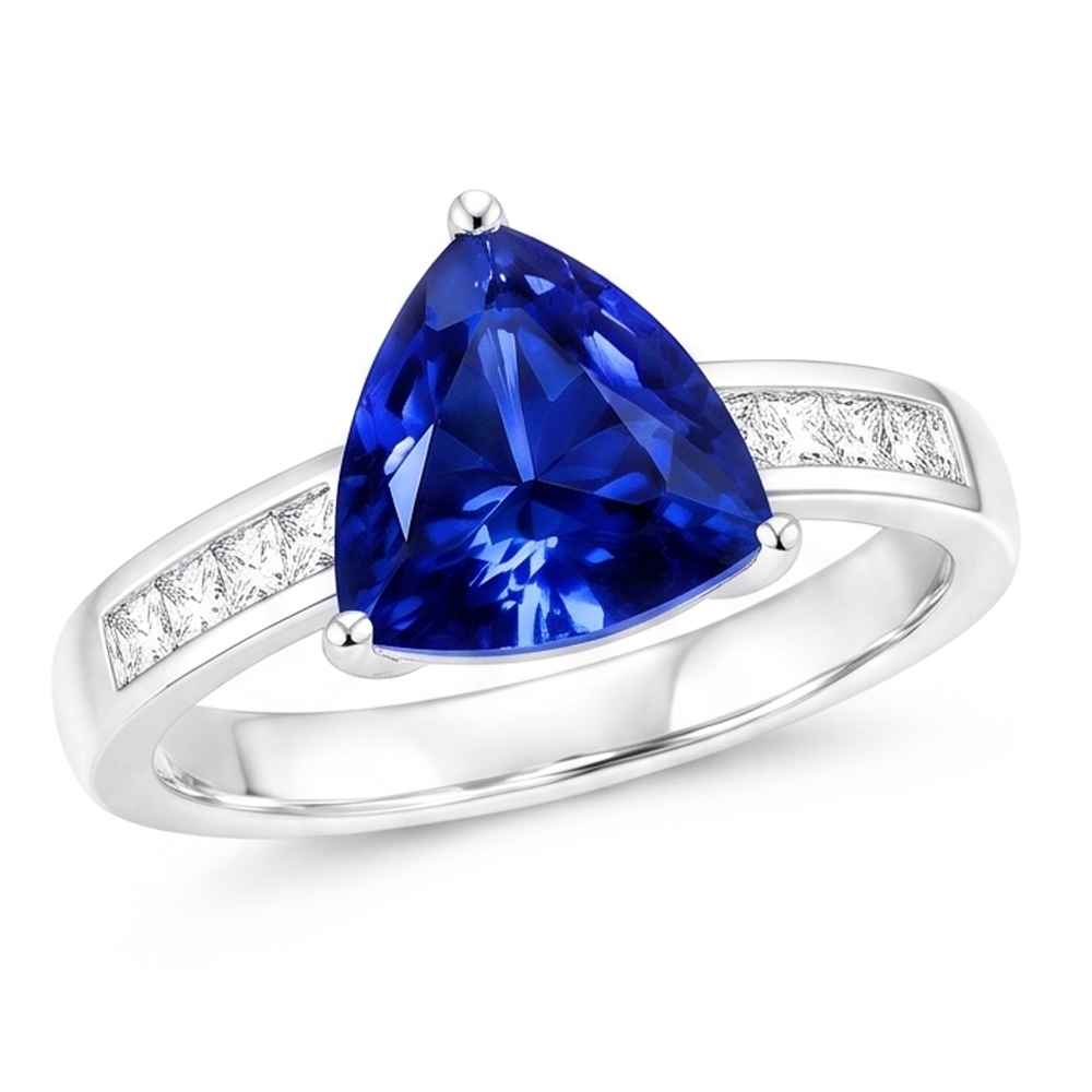 Natural Sapphire Ring 2.50ct - White Gold 14K