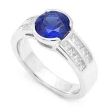 Natural Sapphire Ring 2.50ct - White Gold 14K
