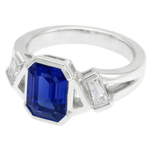 Natural Sapphire Ring 2.50ct - White Gold 14K