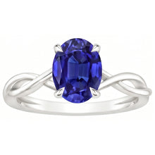 Natural Sapphire Ring 2.50ct - White Gold 14K