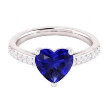 Natural Sapphire Ring 2.50ct - White Gold 14K