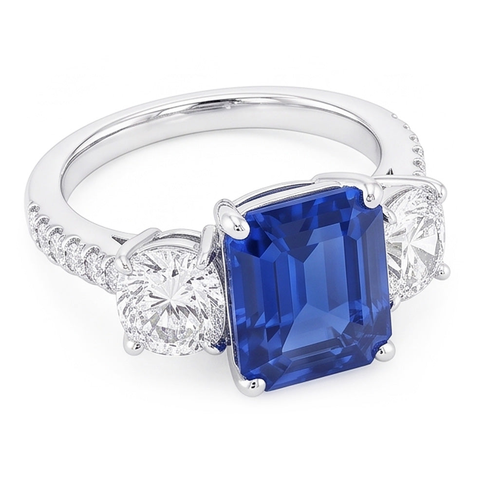 Natural Sapphire Ring 2.50ct - White Gold 14K