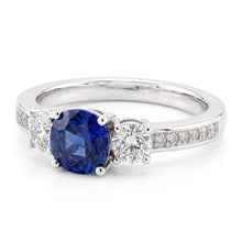 Natural Sapphire Ring 2.50ct - White Gold 14K