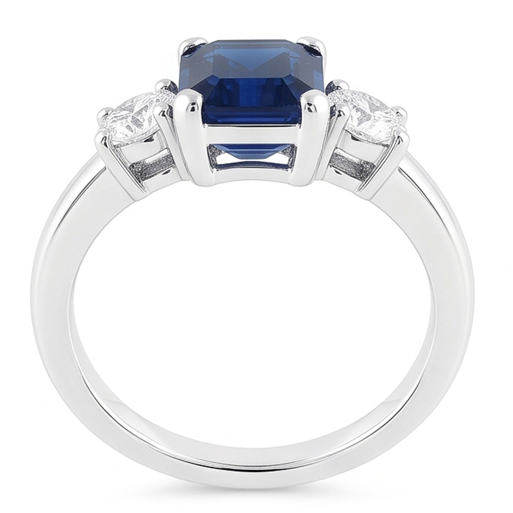 Natural Sapphire Ring 2.50ct - White Gold 14K