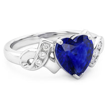Natural Sapphire Ring 2.50ct - White Gold 14K