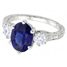 Natural Sapphire Ring 2.50ct - White Gold 14K