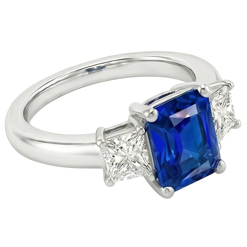 Natural Sapphire Ring 2.50ct - White Gold 14K