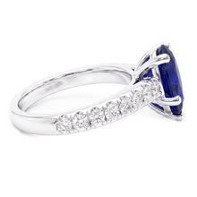 Natural Sapphire Ring 2.50ct - White Gold 14K