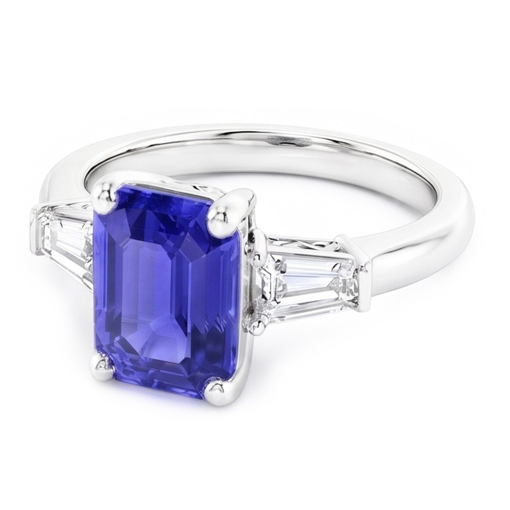 Natural Sapphire Ring 2.50ct - White Gold 14K