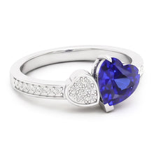 Natural Sapphire Ring 2.50ct - White Gold 14K