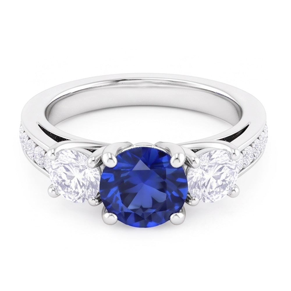 Natural Sapphire Ring 2.50ct - White Gold 14K