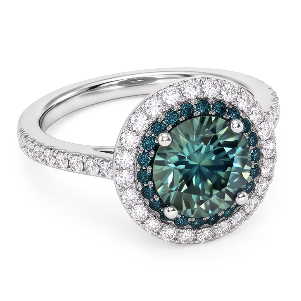 Natural Sapphire Ring 2.50ct - White Gold 14K