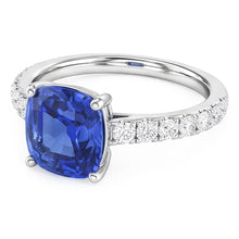 Natural Sapphire Ring 2.50ct - White Gold 14K