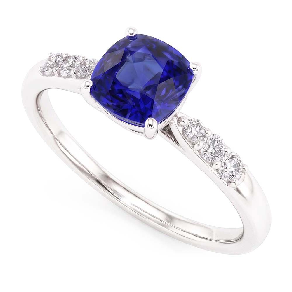 Natural Sapphire Ring 2.50ct - White Gold 14K