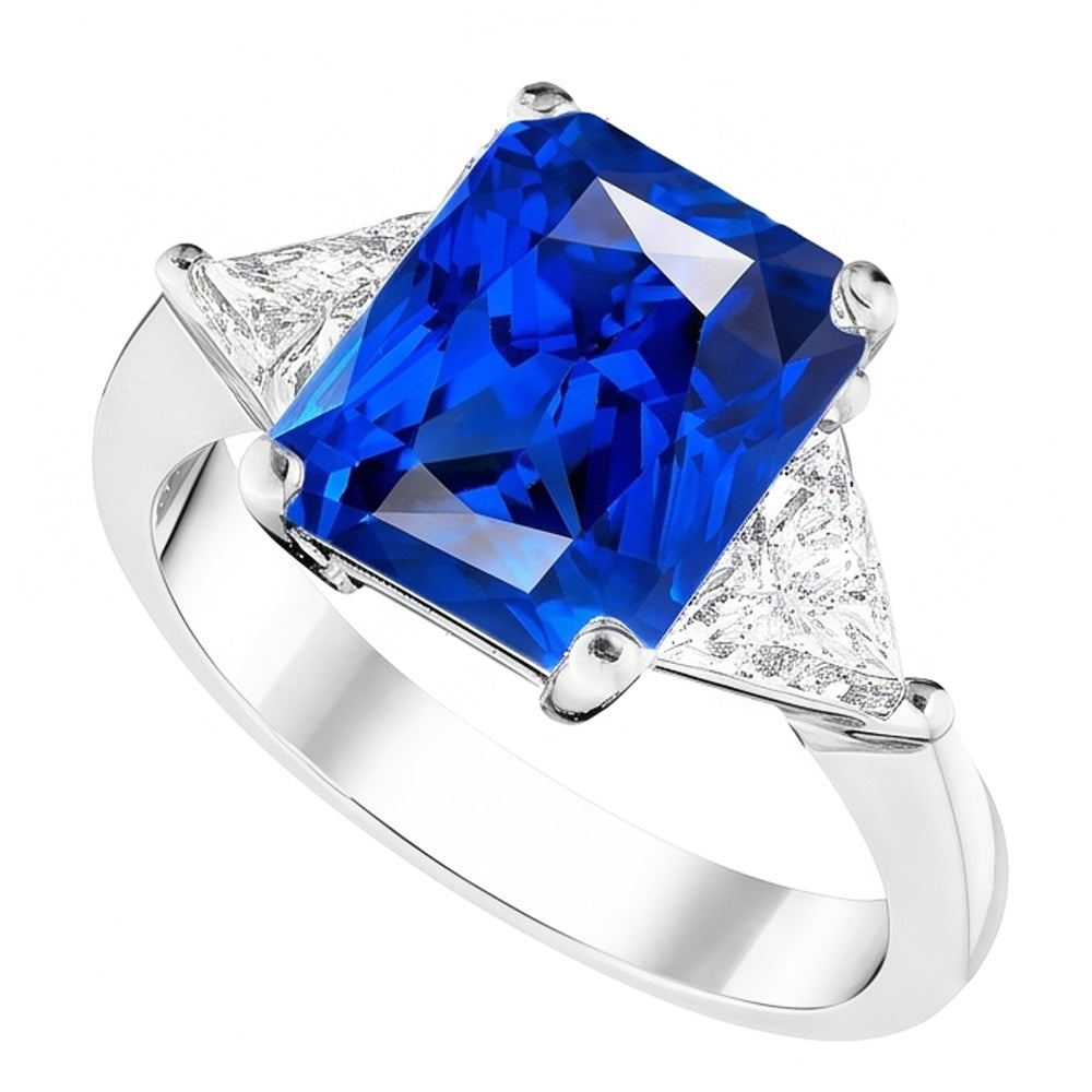 Natural Sapphire Ring 2.50ct - White Gold 14K