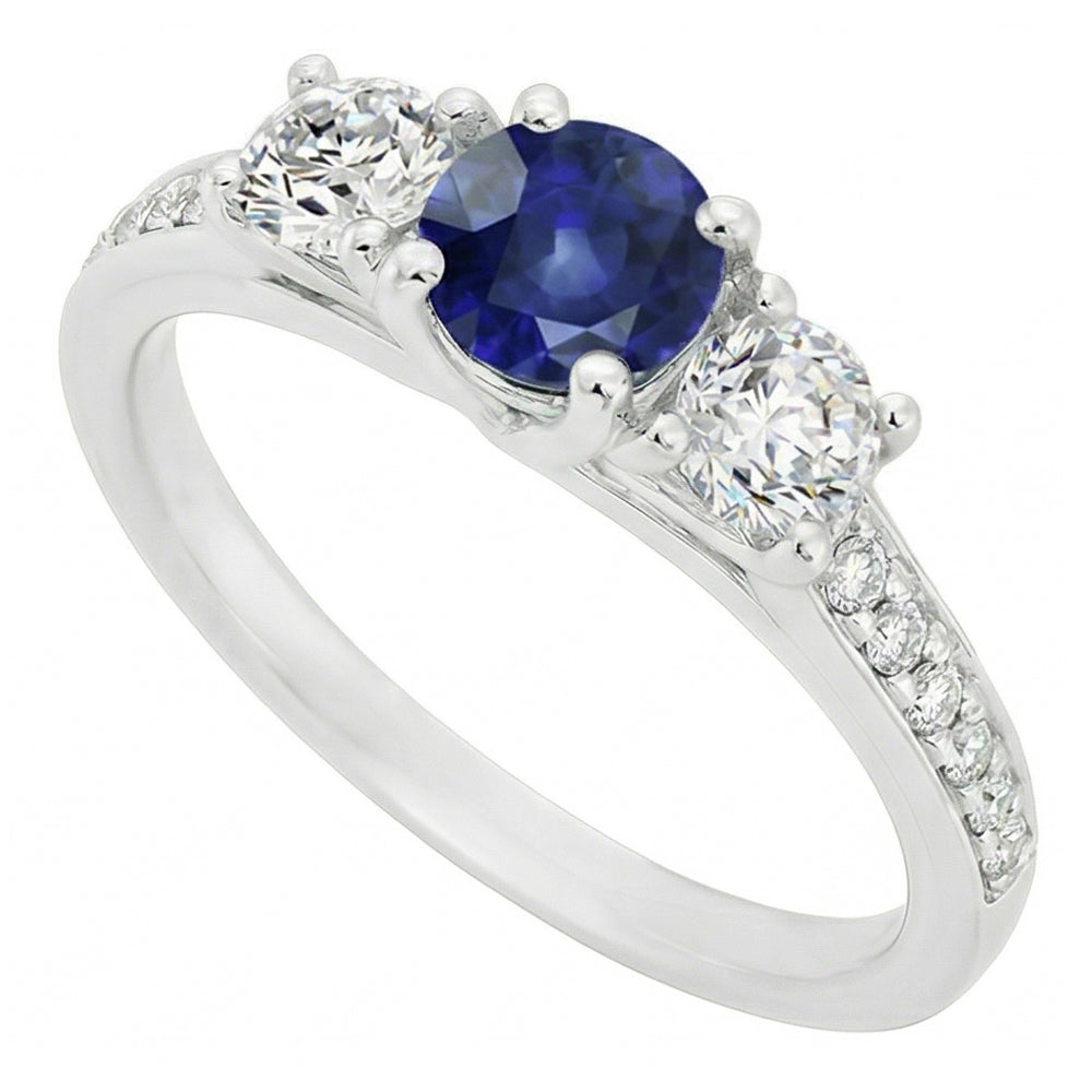 Natural Sapphire Ring 2.50ct - White Gold 14K
