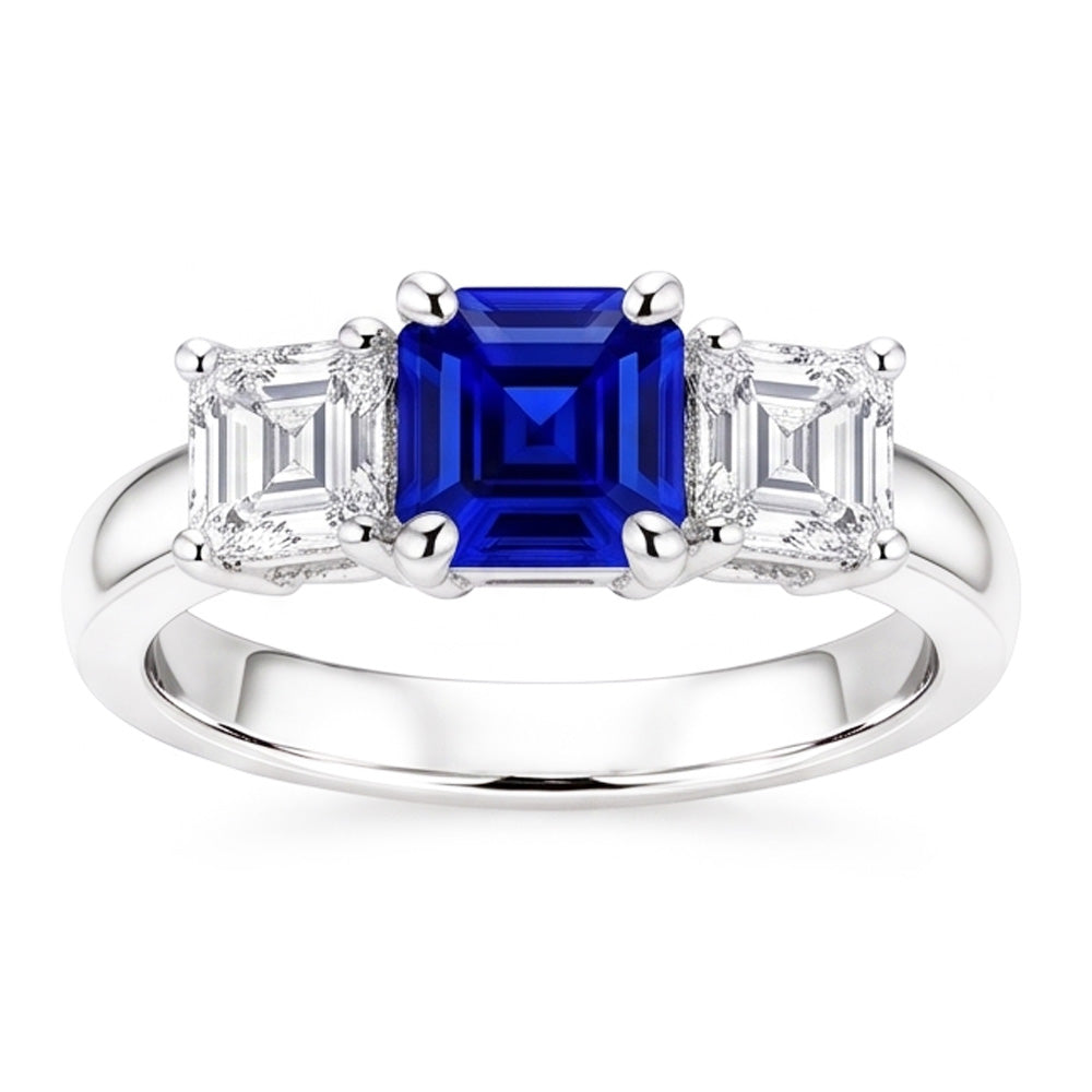 Natural Sapphire Ring 2.50ct - White Gold 14K