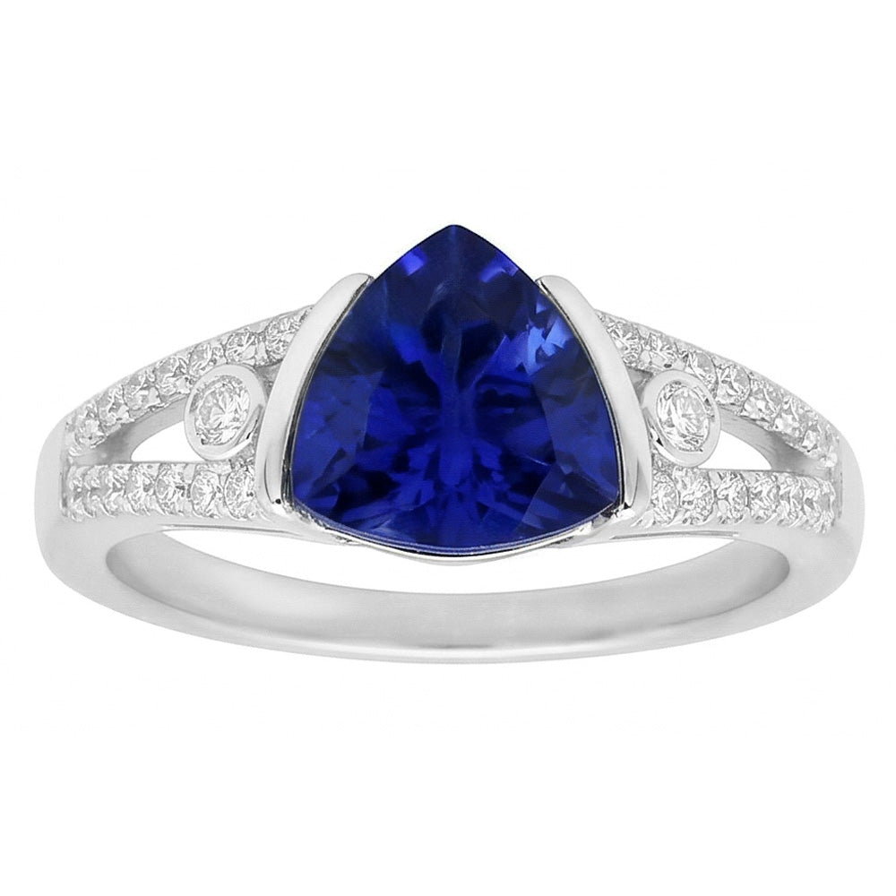 Natural Sapphire Ring 2.50ct - White Gold 14K