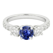 Natural Sapphire Ring 2.50ct - White Gold 14K