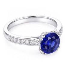 Natural Sapphire Ring 2.50ct - White Gold 14K