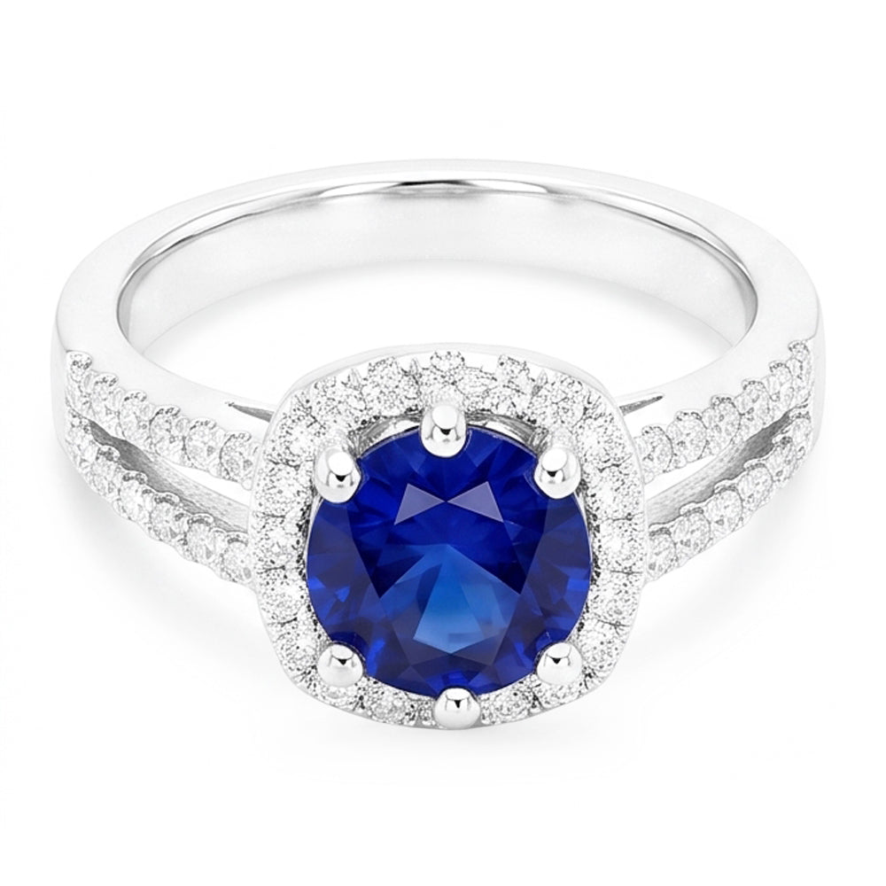 Natural Sapphire Ring 2.50ct - White Gold 14K
