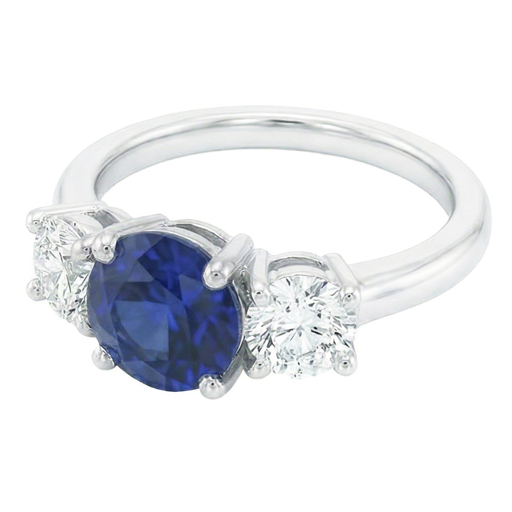 Natural Sapphire Ring 2.50ct - White Gold 14K