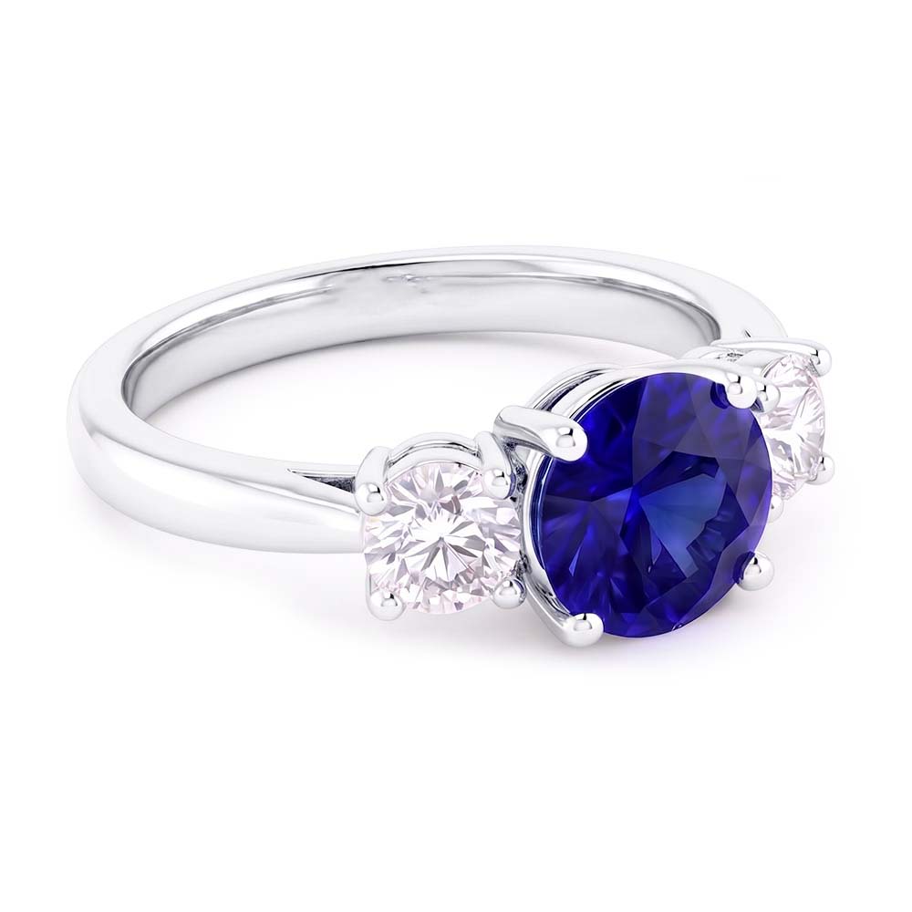 Natural Sapphire Ring 2.50ct - White Gold 14K