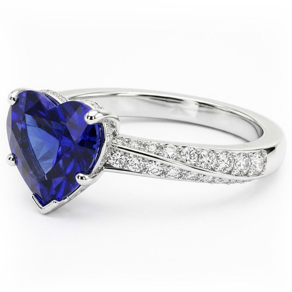 Natural Sapphire Ring 2.50ct - White Gold 14K