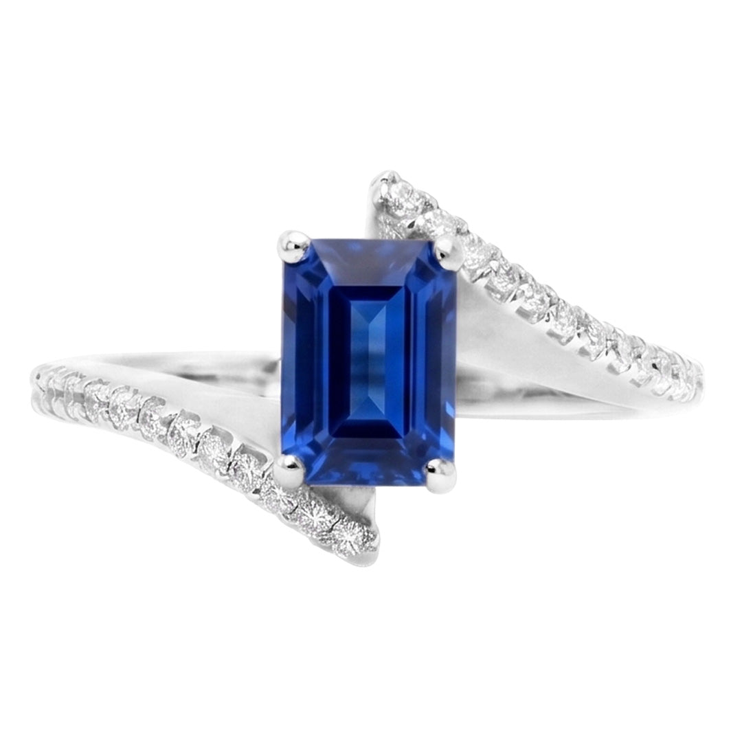 Natural Sapphire Ring 2.50ct - White Gold 14K