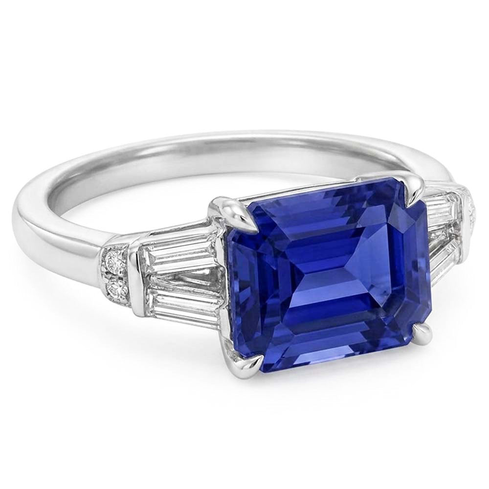 Natural Sapphire Ring 2.50ct - White Gold 14K