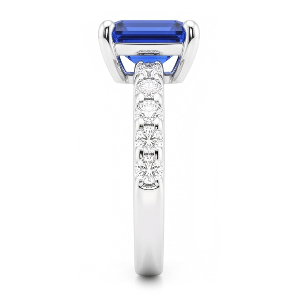 Natural Sapphire Ring 2.50ct - White Gold 14K